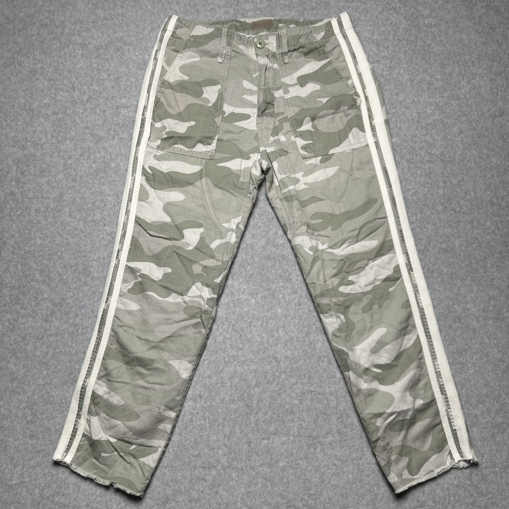 Mother Pants The Shaker Chop Crop Green Army Camo Surplus Stripe Woman's Size 27